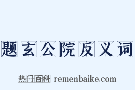 题玄公院反义词是什么意思的图片
